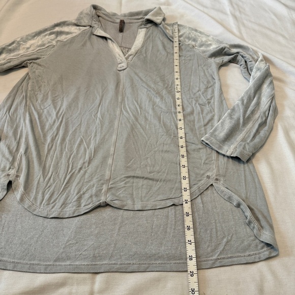 XCVI Medium Gray Velvet & Suede Feel Tunic Top ~ Minimalist Lagenlook Casual - Picture 6 of 8